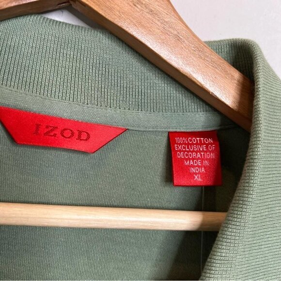 IZOD Mens Size XL Sage Green Short Sleeve Polo Shirt NEW Smooth Cotton Preppy - Picture 7 of 13